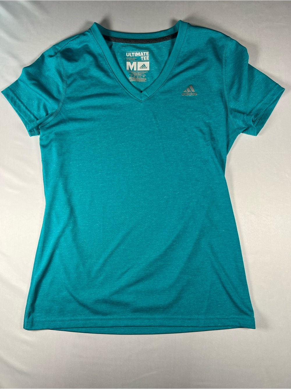 adidas Women's Teal V-Neck Performance Tee